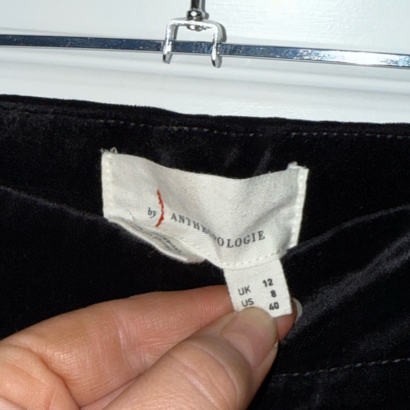 Black By Anthropologie Velvet Flare Pants Size US 8 - Picture 6 of 6